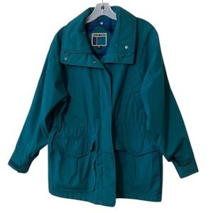 Vintage Pacific Trail all-weather Teal Women's Jacket With Plaid Lining, Small
